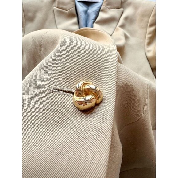 Vintage 90's VALENTINO ROMA Tan Gabardine Twill Slim Fit Blazer, Size 42/8 - Picture 10 of 15